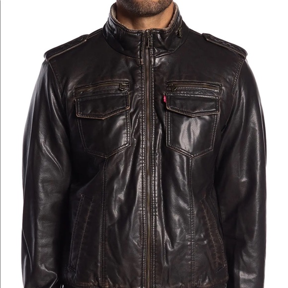levi's faux leather & faux shearling bomber jacket - Picture 6 of 7